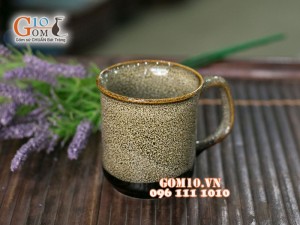 Cốc có quai men gấm vàng 9cm