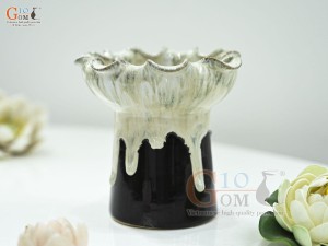 Cốc đựng phật thủ men kem, đường kính 12cm