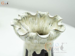 Cốc đựng phật thủ men kem, đường kính 12cm