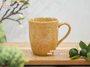 Cốc gốm có quai dáng bầu, 8cm