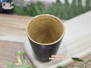 Cốc gốm dáng nhọn màu đen, 8,5cm