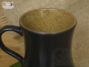 Cốc gốm đen dáng eo quai tròn, 300ml