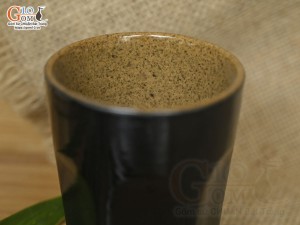 Cốc gốm đen dáng trụ lục giác, 200ml