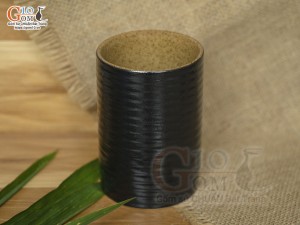 Cốc gốm đen dáng trụ sóng biển, 300ml