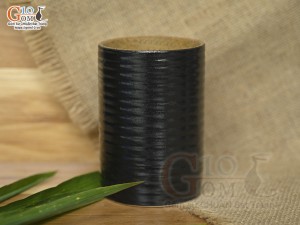 Cốc gốm đen dáng trụ sóng biển, 300ml