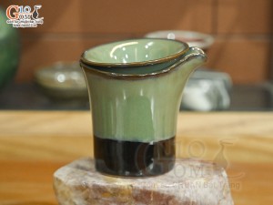 Cốc lọc trà men hỏa biến xanh ngọc