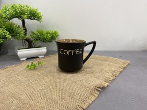 Cốc men gốm khắc COFFEE, cao 9cm