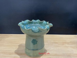 Cốc phật thủ men hoả biến cao, 14cm