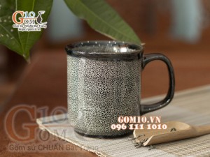 Cốc quai nhỏ men đơn sắc, đường kính 8cm