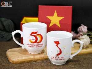 Cốc sứ mừng Đại lễ 30/4, 50 năm ngày Giải Phóng Miền Nam