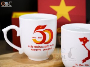 Cốc sứ mừng Đại lễ 30/4, 50 năm ngày Giải Phóng Miền Nam