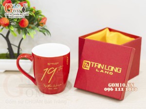 Cốc sứ men màu in logo quà tặng