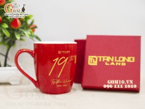 Cốc sứ men màu in logo quà tặng