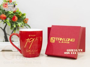 Cốc sứ men màu in logo quà tặng