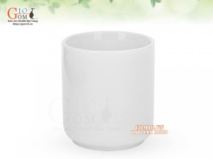 Cốc sứ men trắng dáng trụ, 200ml