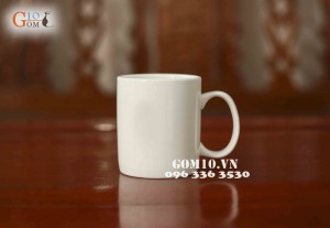 Cốc sứ men trắng quai tròn 350ml