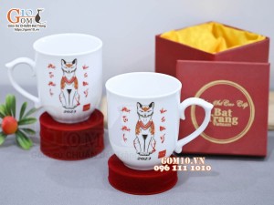 Cốc sứ quà tặng linh vật Quý Mão 2023