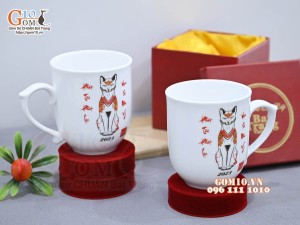 Cốc sứ quà tặng linh vật Quý Mão 2023