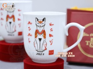 Cốc sứ quà tặng linh vật Quý Mão 2023