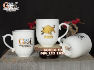 Cốc sứ quà tặng linh vật Tân Sửu 2021