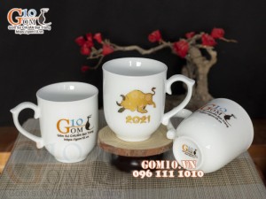 Cốc sứ quà tặng linh vật Tân Sửu 2021