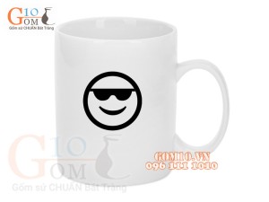 Cốc sứ quai tròn men trắng, in chữ ITS COOL TO BE KIND, 350ml