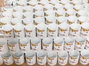 Cốc sứ quai tròn men trắng, in logo quà tặng FESTIVAL 2023