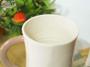 Cốc sứ vuốt tay xuất dư Châu Âu, dáng eo men bóng vẽ Cá, 450ml