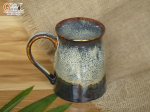 Cốc sứ vuốt tay xuất dư Châu Âu, men hỏa biến, 400ml