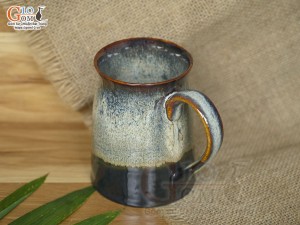 Cốc sứ vuốt tay xuất dư Châu Âu, men hỏa biến, 400ml