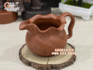 Cốc tống dáng Lá sen gốm tử sa đỏ 