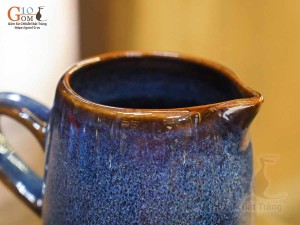 Cốc tống men hỏa biến xanh đá