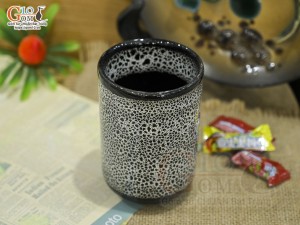 Cốc trụ cao men hỏa biến chấm đen, 250ml