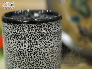 Cốc trụ cao men hỏa biến chấm đen, 250ml