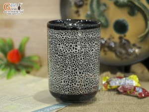 Cốc trụ cao men hỏa biến chấm đen, 250ml