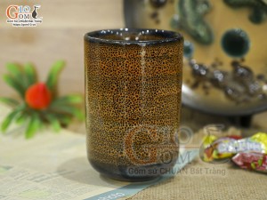 Cốc trụ cao men hỏa biến màu cam, 250ml