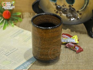 Cốc trụ cao men hỏa biến màu cam, 250ml