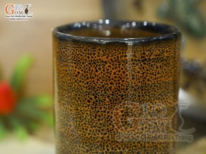 Cốc trụ cao men hỏa biến màu cam, 250ml