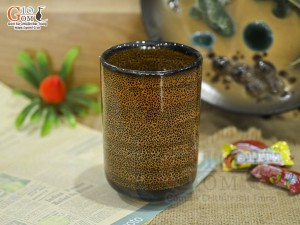 Cốc trụ cao men hỏa biến màu cam, 250ml