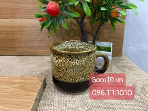 Cốc trụ nhỏ gấm vàng men hoả biến 150ml