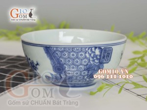 Bát tô sâu men cổ vẽ Phượng hóa, đường kính 20m