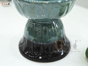 Đài sen men cẩm thạch, cao 16cm