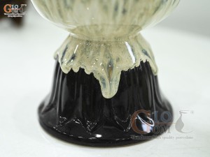 Đài sen men kem, cao 16cm