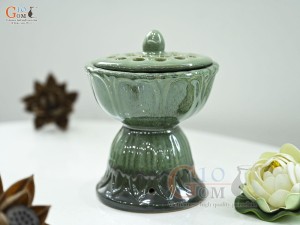 Đài sen men thiên thanh, cao 16cm