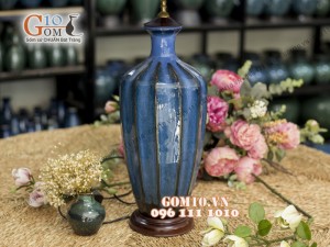 Đèn ngủ men hỏa biến dáng cao - màu xanh biển , cao 67cm