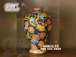 Đèn thấu quang họa tiết Bách Điểu Ngàn Hoa, cao 62cm