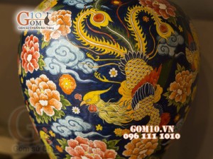 Đèn thấu quang họa tiết Bách Điểu Ngàn Hoa, cao 62cm