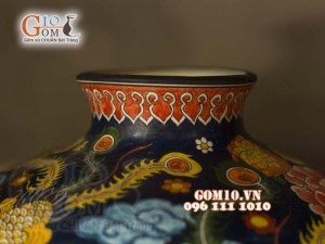 Đèn thấu quang họa tiết Bách Điểu Ngàn Hoa, cao 62cm