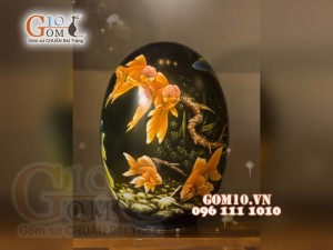 Đèn thấu quang họa tiết Cá vàng, cao 47cm