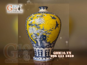 Đèn thấu quang họa tiết Chim hoa, cao 30cm